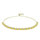 Brățară din Argint 925 Placat cu Aur ( 7.2 grame ) cu Safir Rosebery Galben și Topaz Alb 5.33 Carate