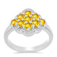 Inel din Argint 925 ( 3.38 grame ) cu Citrin Ural și Topaz Alb 1.15 Carate