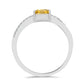 Inel din Argint 925 ( 1.75 grame ) cu Citrin Ural și Topaz Alb 0.9 Carate