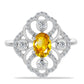 Inel din Argint 925 ( 3.03 grame ) cu Citrin Ural și Topaz Alb 1.19 Carate