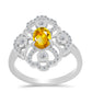 Inel din Argint 925 ( 3.03 grame ) cu Citrin Ural și Topaz Alb 1.19 Carate