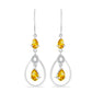 Cercei din Argint 925 ( 3.5 grame ) cu Citrin Ural și Topaz Alb 2.11 Carate