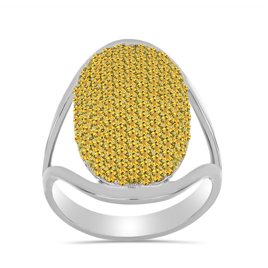 Inel din Argint 925 Placat cu Aur de 2 tonuri ( 5.69 grame ) cu Citrin Ural 1.84 Carate