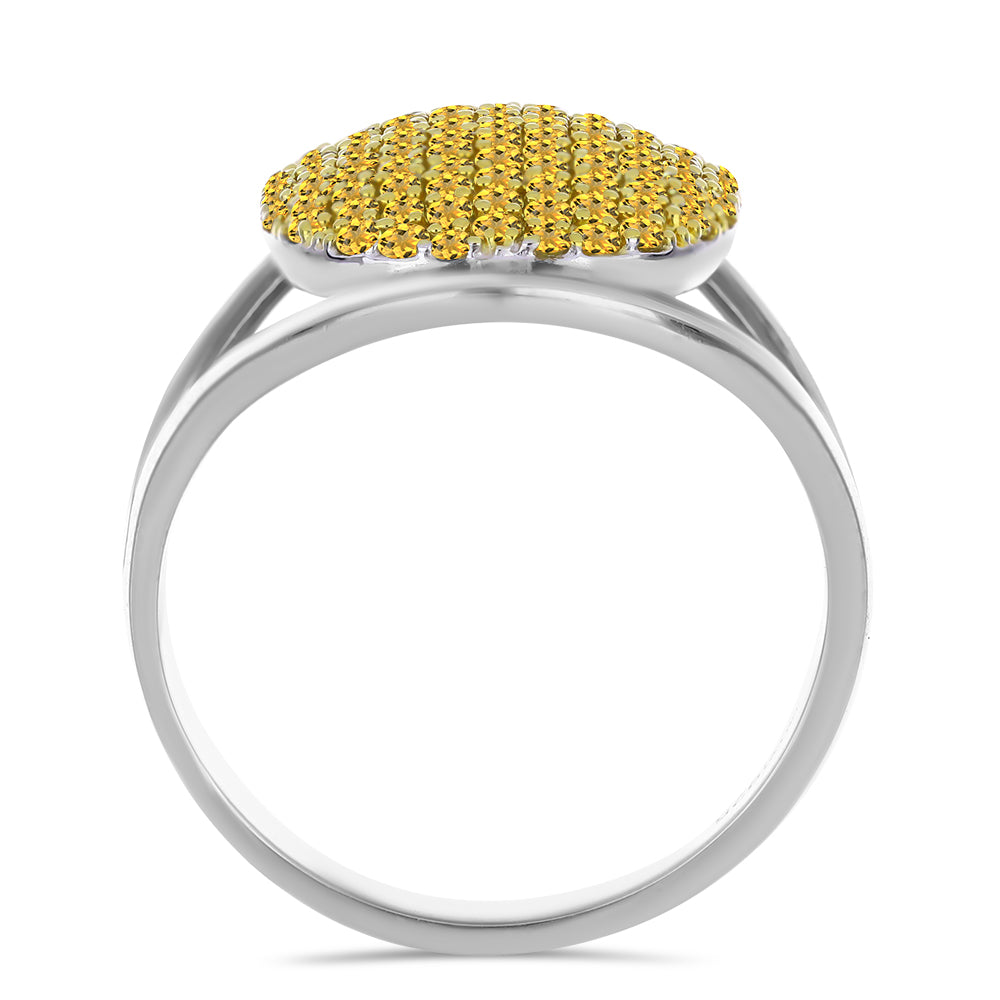 Inel din Argint 925 Placat cu Aur de 2 tonuri ( 5.69 grame ) cu Citrin Ural 1.84 Carate 2 