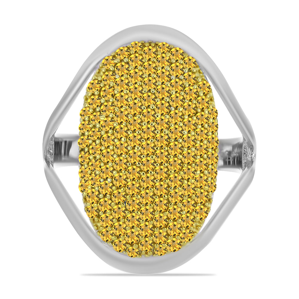 Inel din Argint 925 Placat cu Aur de 2 tonuri ( 5.69 grame ) cu Citrin Ural 1.84 Carate 3 