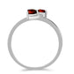 Inel din Argint 925 ( 2.35 grame ) cu Granat Barton și Topaz Alb 1.01 Carate