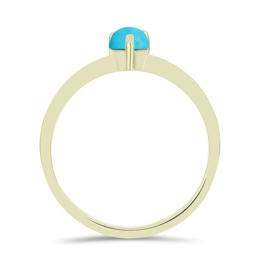Inel din Argint 925 Placat cu Aur ( 1.74 grame ) cu Turcoaz ”Frumoasa Adormită” 0.39 Carate