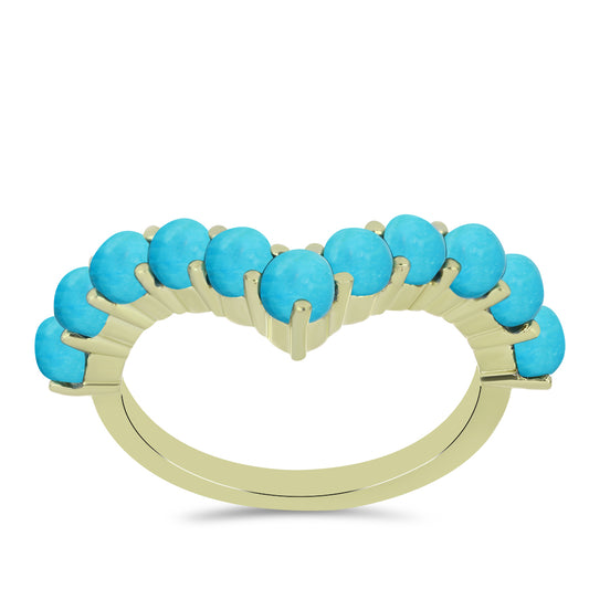 Inel din Argint 925 Placat cu Aur ( 2.41 grame ) cu Turcoaz ”Frumoasa Adormită” 1.52 Carate