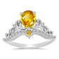 Inel din Argint 925 ( 2.91 grame ) cu Citrin Ural și Topaz Alb 1.11 Carate
