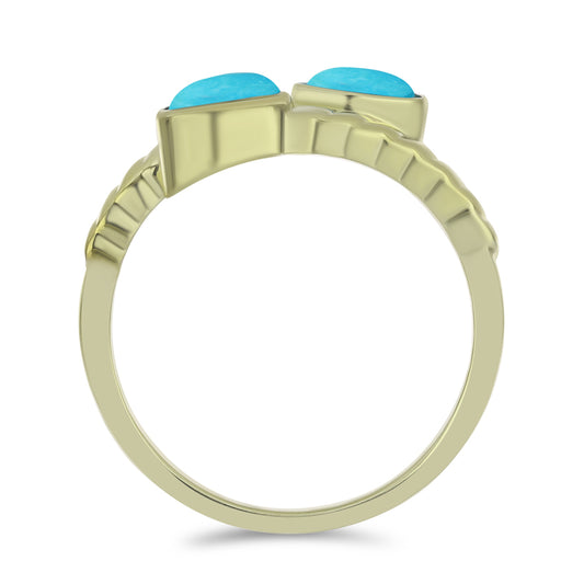 Inel din Argint 925 Placat cu Aur ( 3.16 grame ) cu Turcoaz ”Frumoasa Adormită” 0.81 Carate