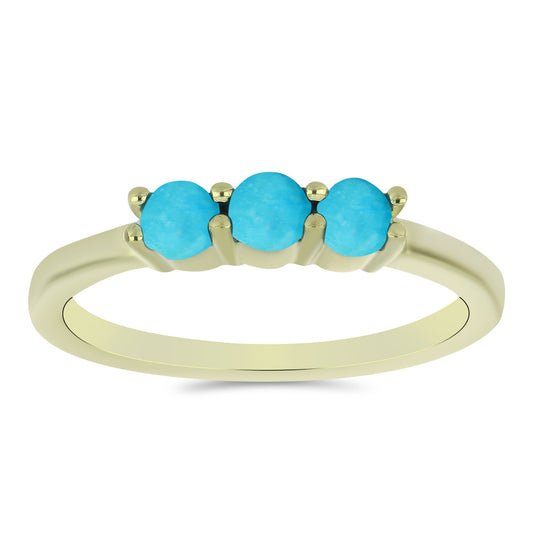 Inel din Argint 925 Placat cu Aur ( 1.7 grame ) cu Turcoaz ”Frumoasa Adormită” 0.31 Carate