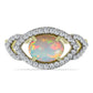 Inel din Argint 925 Placat cu Aur ( 2.93 grame ) cu Opal Etiopian Lega Dembi și Topaz Alb 1.69 Carate