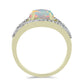 Inel din Argint 925 Placat cu Aur ( 2.93 grame ) cu Opal Etiopian Lega Dembi și Topaz Alb 1.69 Carate