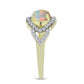 Inel din Argint 925 Placat cu Aur ( 2.93 grame ) cu Opal Etiopian Lega Dembi și Topaz Alb 1.69 Carate