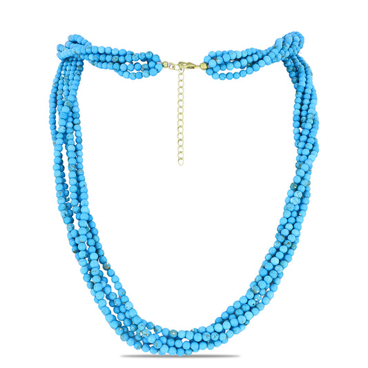 Colier din Argint 925 Placat cu Aur ( 1.01 grame ) cu Turcoaz ”Frumoasa Adormită” 188.98 Carate