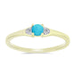 Inel din Argint 925 Placat cu Aur ( 1.58 grame ) cu Turcoaz ”Frumoasa Adormită” și Topaz Alb 0.29 Carate