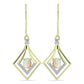 Cercei din Argint 925 Placat cu Aur ( 3.12 grame ) cu Opal Etiopian Lega Dembi și Topaz Alb 0.72 Carate