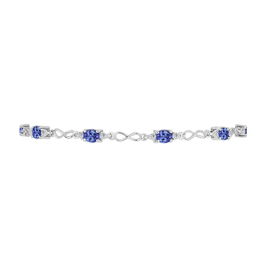 Brățară din Argint 925 ( 5.65 grame ) cu Tanzanit și Topaz Alb 2.31 Carate