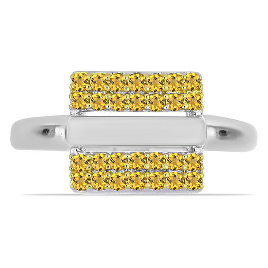 Inel din Argint 925 Placat cu Aur de 2 tonuri ( 2.86 grame ) cu Citrin Ural 0.45 Carate