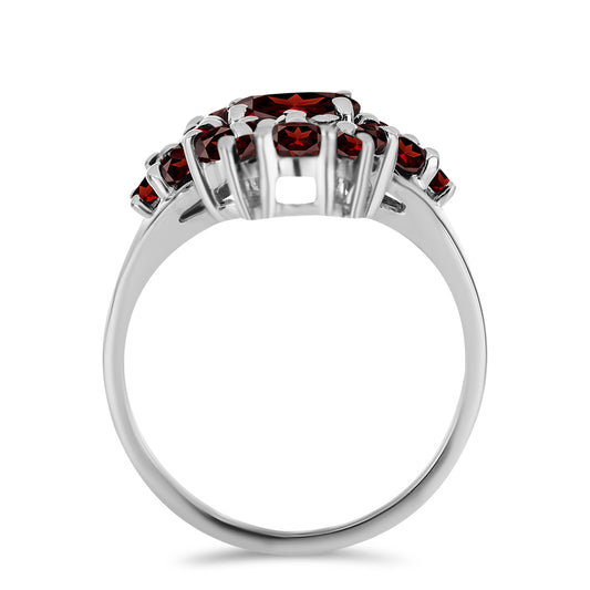 Inel din Argint 925 ( 4.76 grame ) cu Granat Barton 3.79 Carate