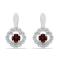 Cercei din Argint 925 ( 3.41 grame ) cu Granat Barton și Topaz Alb 0.95 Carate