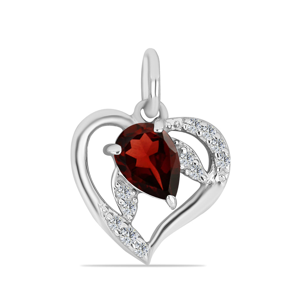 Pandantiv din Argint 925 ( 1.28 grame ) cu Granat Barton și Topaz Alb 0.92 Carate 1 