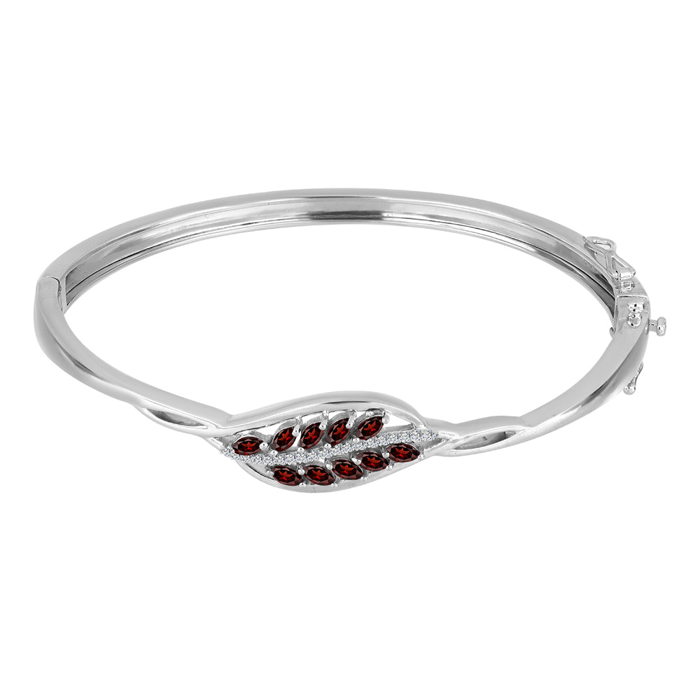 Brățară din Argint 925 ( 19.61 grame ) cu Granat Barton și Topaz Alb 1.24 Carate