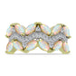 Inel din Argint 925 Placat cu Aur ( 4.02 grame ) cu Opal Etiopian Lega Dembi și Topaz Alb 1.53 Carate