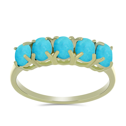 Inel din Argint 925 Placat cu Aur ( 2.35 grame ) cu Turcoaz ”Frumoasa Adormită” 1.53 Carate