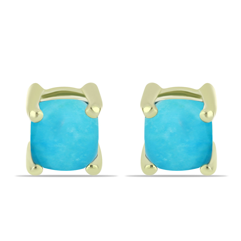 Cercei din Argint 925 Placat cu Aur ( 0.98 grame ) cu Turcoaz ”Frumoasa Adormită” 0.64 Carate