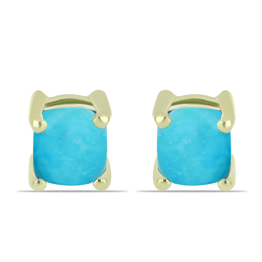 Cercei din Argint 925 Placat cu Aur ( 0.98 grame ) cu Turcoaz ”Frumoasa Adormită” 0.64 Carate