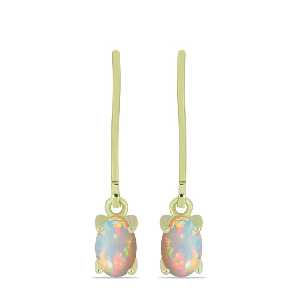 Cercei din Argint 925 Placat cu Aur ( 1.43 grame ) cu Opal Etiopian Lega Dembi 0.63 Carate 1 