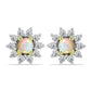 Cercei din Argint 925 Placat cu Aur ( 1.3 grame ) cu Opal Etiopian Lega Dembi și Topaz Alb 0.56 Carate