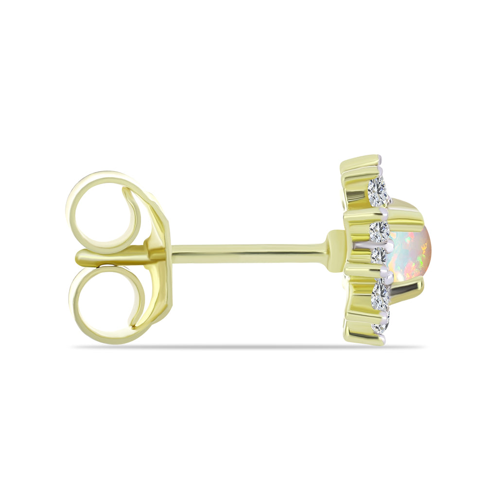 Cercei din Argint 925 Placat cu Aur ( 1.3 grame ) cu Opal Etiopian Lega Dembi și Topaz Alb 0.56 Carate 2 