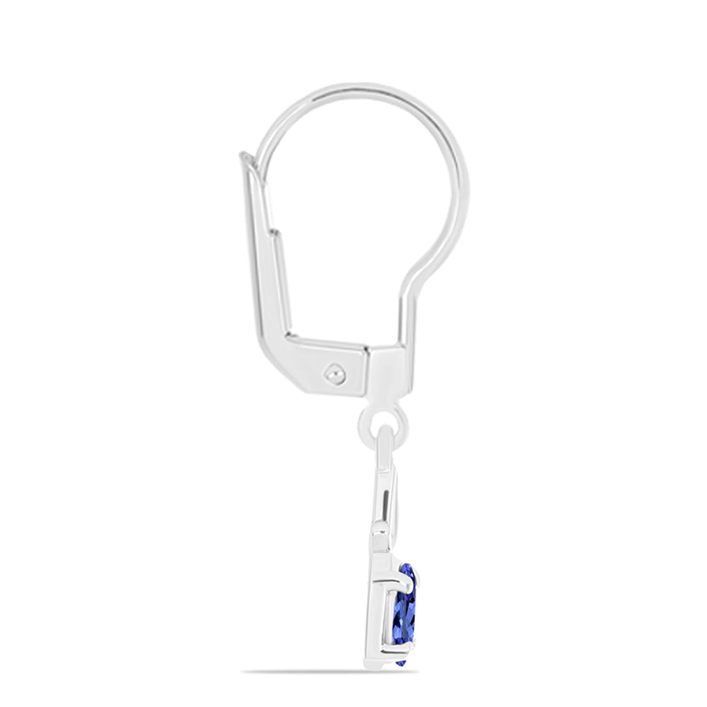 Cercei din Argint 925 ( 1.37 grame ) cu Tanzanit 0.45 Carate 2 