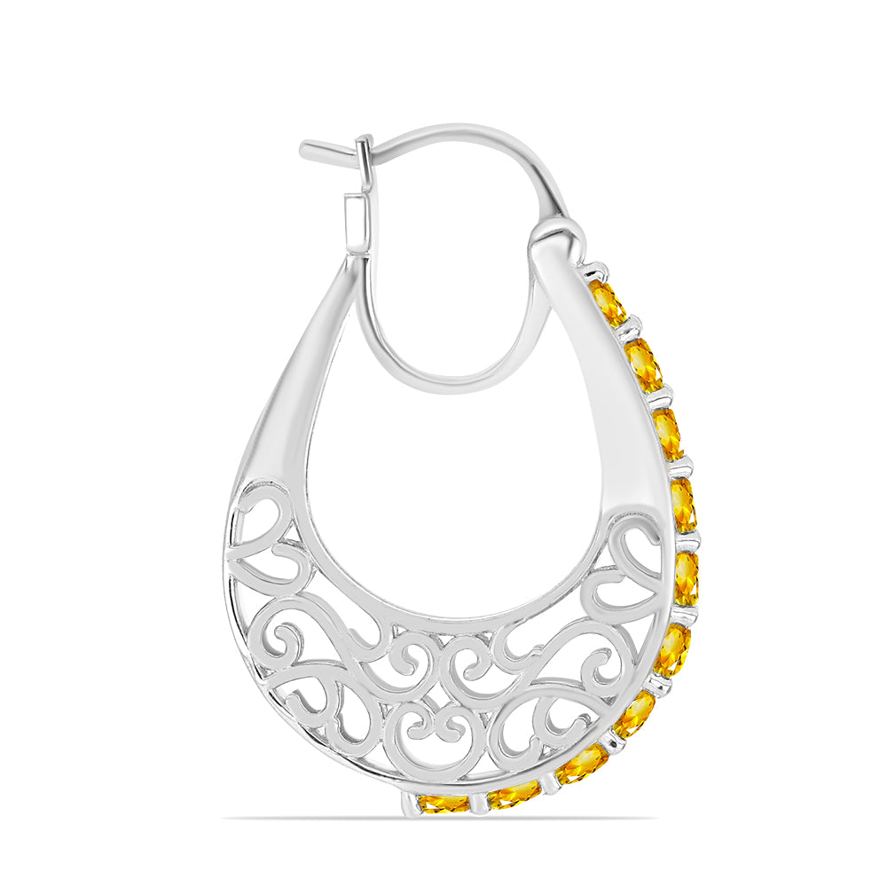 Cercei din Argint 925 ( 6.48 grame ) cu Citrin Ural 2.14 Carate 1 