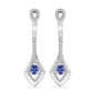 Cercei din Argint 925 ( 4.52 grame ) cu Tanzanit și Topaz Alb 1.29 Carate