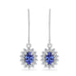 Cercei din Argint 925 ( 2.28 grame ) cu Tanzanit și Topaz Alb 1.32 Carate