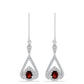 Cercei din Argint 925 ( 2.94 grame ) cu Granat Barton și Topaz Alb 1.42 Carate