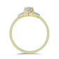 Inel din Argint 925 Placat cu Aur ( 1.93 grame ) cu Opal Etiopian Lega Dembi și Topaz Alb 0.56 Carate