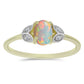 Inel din Argint 925 Placat cu Aur ( 1.93 grame ) cu Opal Etiopian Lega Dembi și Topaz Alb 0.56 Carate