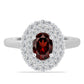 Inel din Argint 925 ( 2.98 grame ) cu Granat Barton și Topaz Alb 1.39 Carate