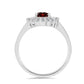 Inel din Argint 925 ( 2.98 grame ) cu Granat Barton și Topaz Alb 1.39 Carate