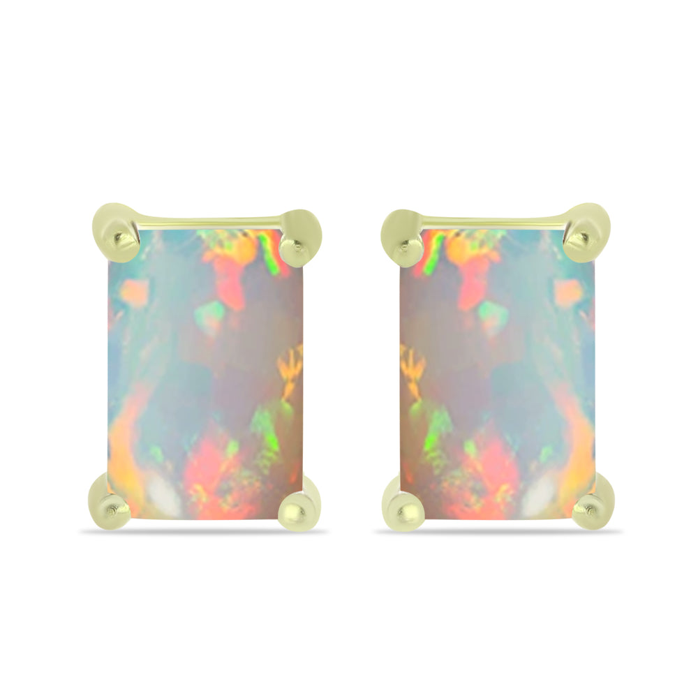 Cercei din Argint 925 Placat cu Aur ( 0.95 grame ) cu Opal Etiopian Lega Dembi 0.79 Carate 1 