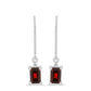 Cercei din Argint 925 ( 1.47 grame ) cu Granat Barton și Topaz Alb 1.45 Carate