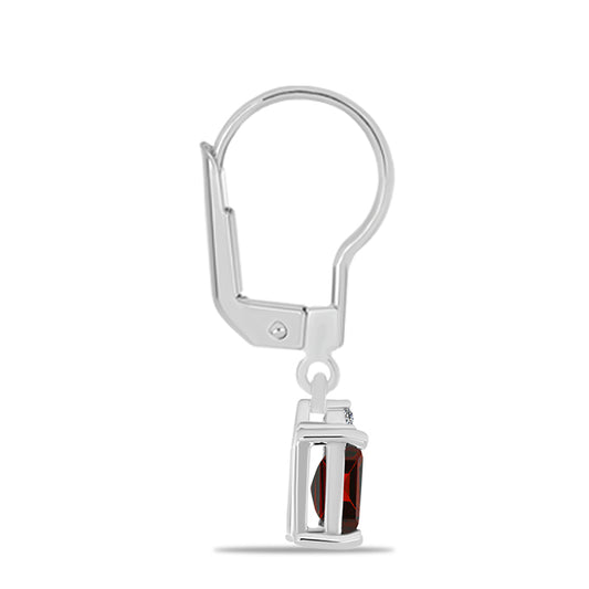 Cercei din Argint 925 ( 1.47 grame ) cu Granat Barton și Topaz Alb 1.45 Carate