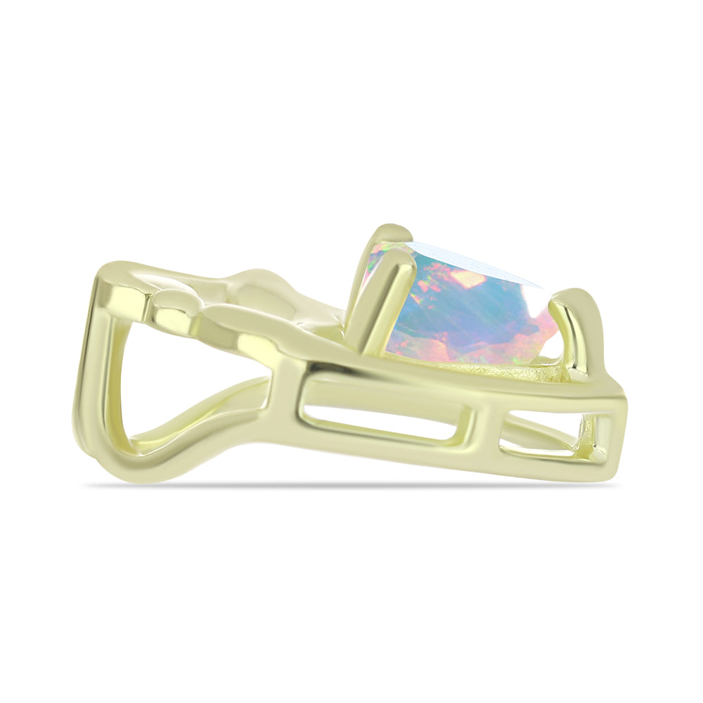 Pandantiv din Argint 925 Placat cu Aur ( 1.14 grame ) cu Opal Etiopian Lega Dembi 0.54 Carate 2 