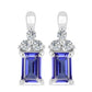 Cercei din Argint 925 ( 2.28 grame ) cu Tanzanit și Topaz Alb 1.26 Carate