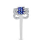 Inel din Argint 925 ( 3.35 grame ) cu Tanzanit și Topaz Alb 2.2 Carate