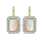 Cercei din Argint 925 Placat cu Aur ( 3.67 grame ) cu Opal Etiopian Lega Dembi și Topaz Alb 1.69 Carate